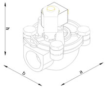 zawór elektromagnetyczny - wymiary